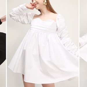 STORETS Jane Shirred Puff Sleeve Dress